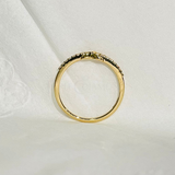 Infinity Style 14K Solid Gold Pave Diamond Fashion Ring Band