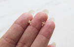 Cross Studs in 14k Gold