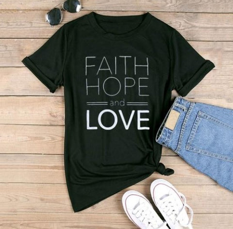 Faith hope and love T-shirts women