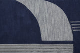 10' X 14' Blue And Silver Wool Geometric Tufted Handmade Area Rug