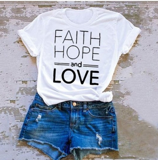 Faith hope and love T-shirts women