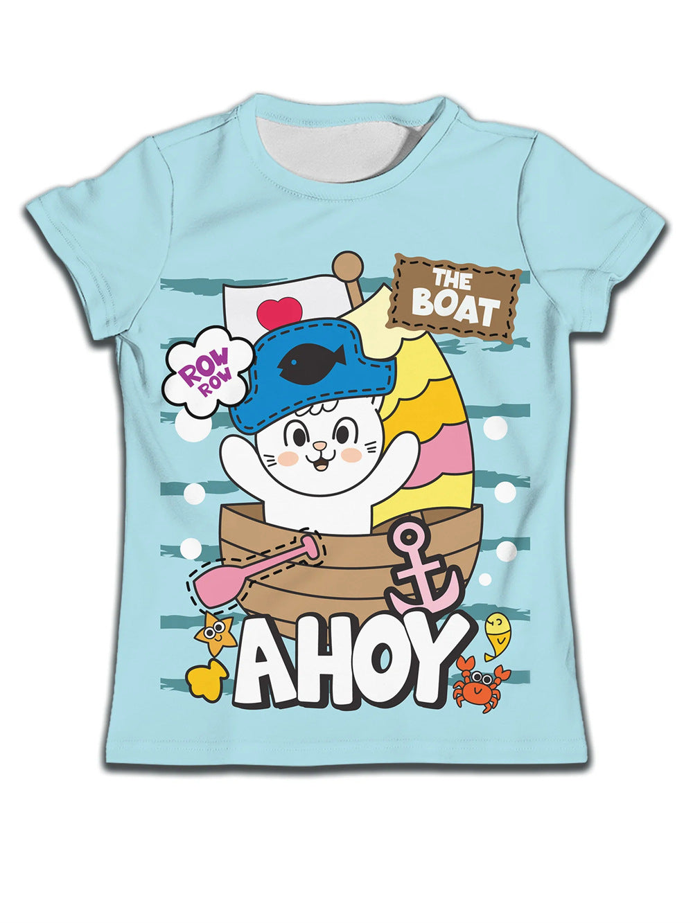 Children T-shirt Clothes Casual Soft T-shirt Cute Cat Cartoon Pattern