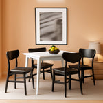Home Lucca Retro Black And Grey Cushion Dining Chair Set 2