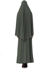 Muslim Islamic Women'S Khimar 2Pcs Sets Soft Distinctive Prayer Dress Hijab Abaya Suit(10 Colors Available)