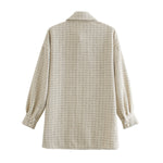 Women vintage oversize plaid long shirts