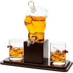 Boxing Glove Wine & Whiskey Decanter Set 750Ml 13" x 13" With 2 - 10oz Boxing Glasses by The Wine Savant For Liquor, Whiskey - Unique Boxing Gift Set, Boxer Gifts, Gifts for Boxing Enthusiasts!