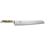 ALPHA OLIVE | Bread Knife Franz Dude 12.5 " Right hand version | Forged steel / Olive Wood Handle-0