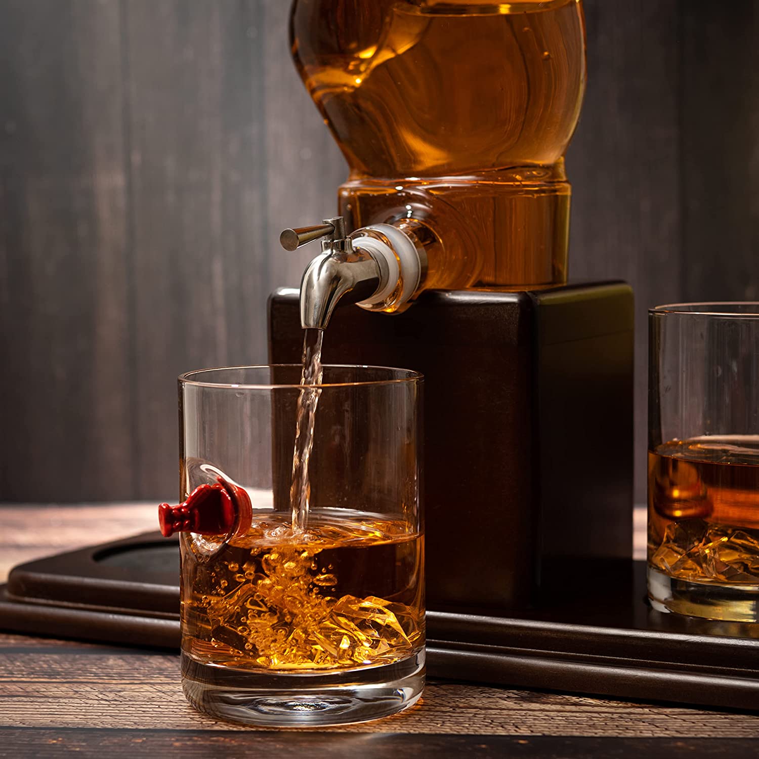 Boxing Glove Wine & Whiskey Decanter Set 750Ml 13" x 13" With 2 - 10oz Boxing Glasses by The Wine Savant For Liquor, Whiskey - Unique Boxing Gift Set, Boxer Gifts, Gifts for Boxing Enthusiasts!