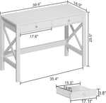 40 Inch White Computer Desk For Home Office Use And Study