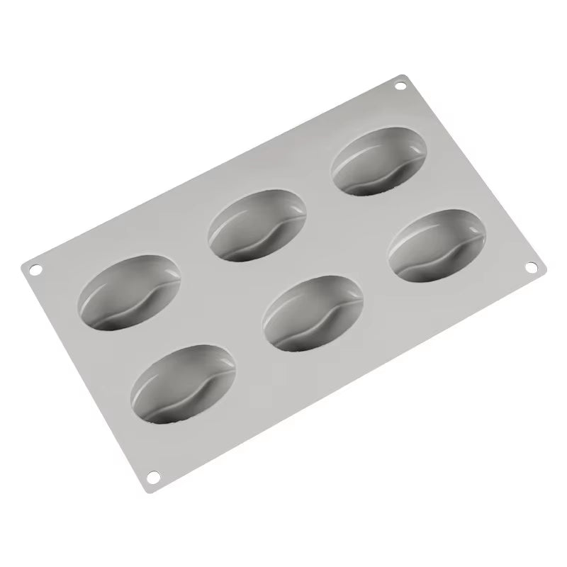 DIY Coffee Bean 6 Forms Mousse Cake Mold Silicone Pastry Molds for Baking French Dessert Cake Decorating Tools