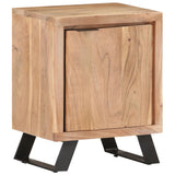 vidaXL Bedside Cabinet 15.7"x11.8"x19.7" Solid Acacia Wood with Live Edges