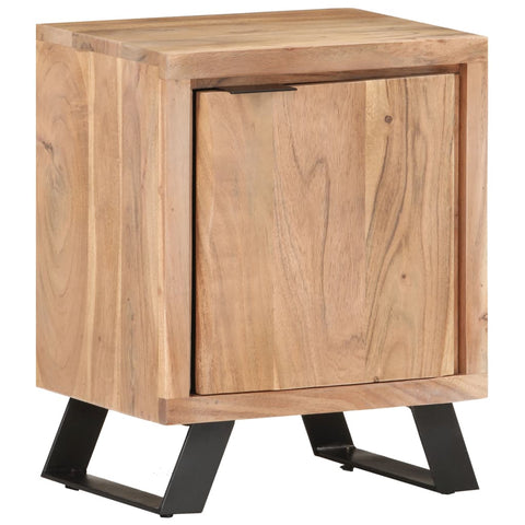 vidaXL Bedside Cabinet 15.7"x11.8"x19.7" Solid Acacia Wood with Live Edges