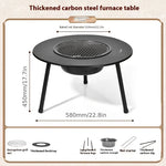 NNETM Outdoor Charcoal Grill & Tea Table Set