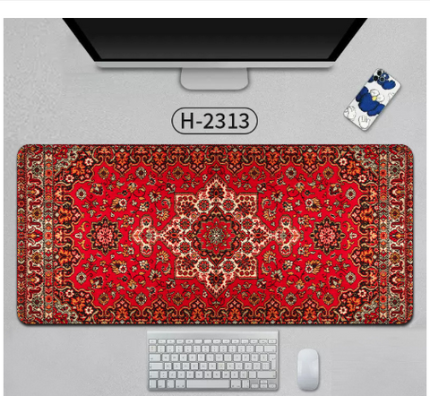 Large Persian Mouse Pad Office Carpet MousePad Natural Rubber Lockedge Anti Slip Desk Mat Laptop Office Game Accessories Pad