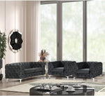 3 Piece Velvet Living Room Set Black Loveseat And Chairs