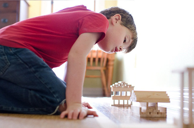Log Construction Wooden Puzzle Assembling Building Block Toy