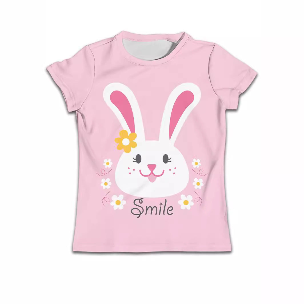 Children T-shirt Clothes Casual Soft T-shirt Cute Cat Cartoon Pattern