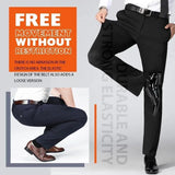 High Stretch Men Classic Pants Summer Casual High Waist Trousers Business Colorfast Breathable Cool Strong Elasticity Daily Wear