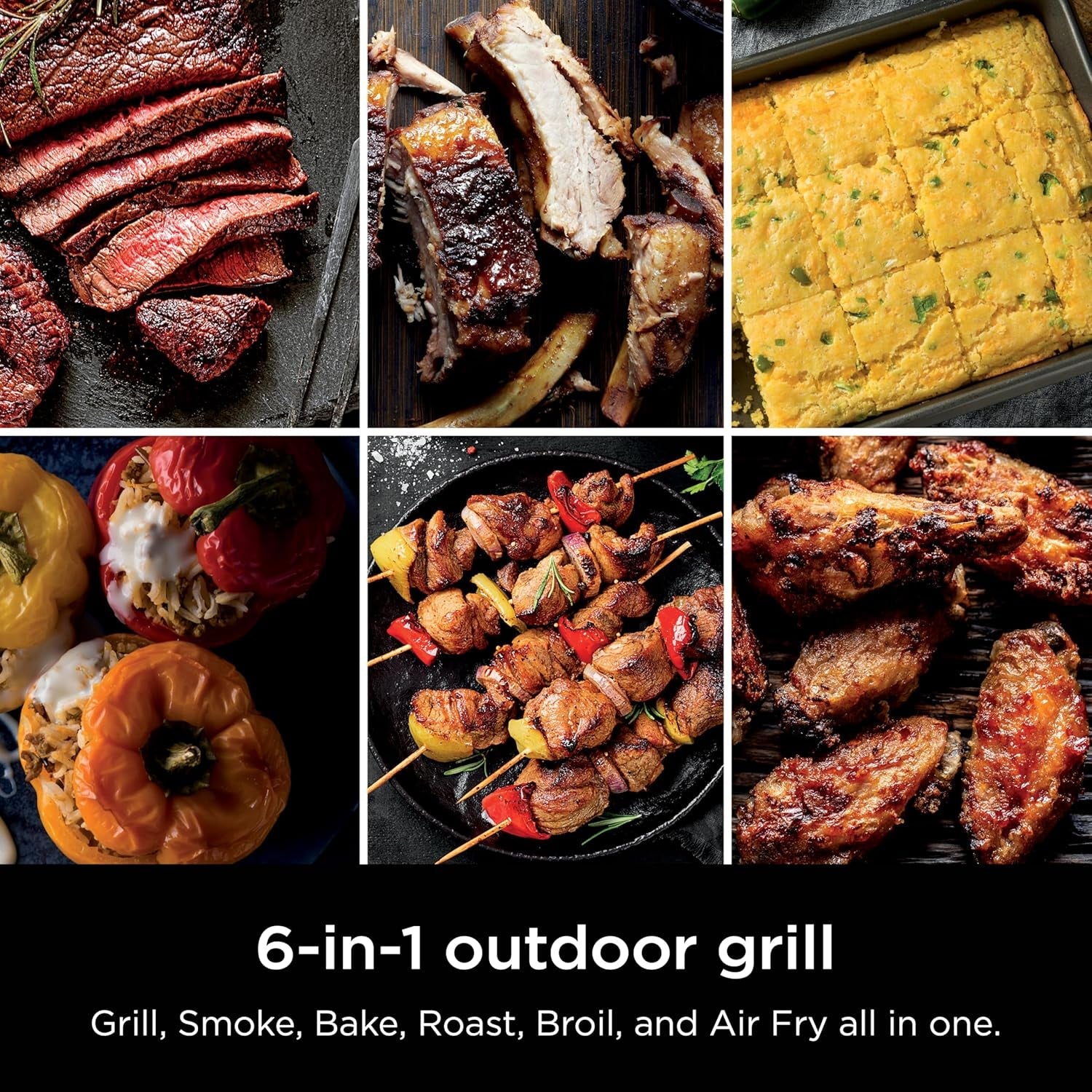 Woodfire Outdoor Grill Smoker 6 In 1 Electric Appliance