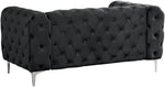 3 Piece Velvet Living Room Set Black Loveseat And Chairs