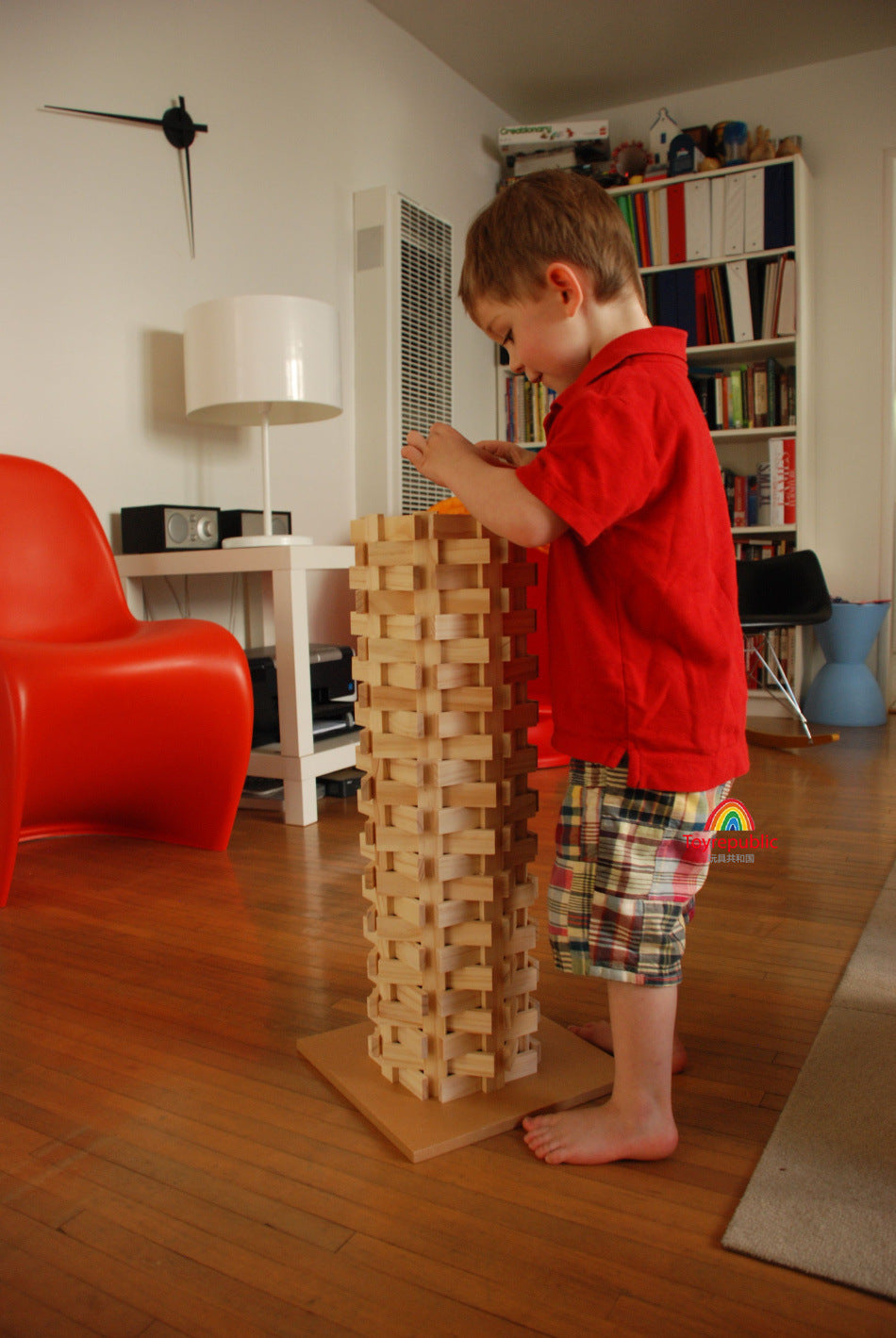 Log Construction Wooden Puzzle Assembling Building Block Toy