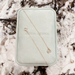 Bezel Set Round Diamond Necklace 0.5 Carats - 14k Solid Gold-4