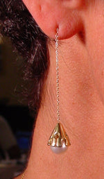 Akoya pearl drop earring- 14K Gold