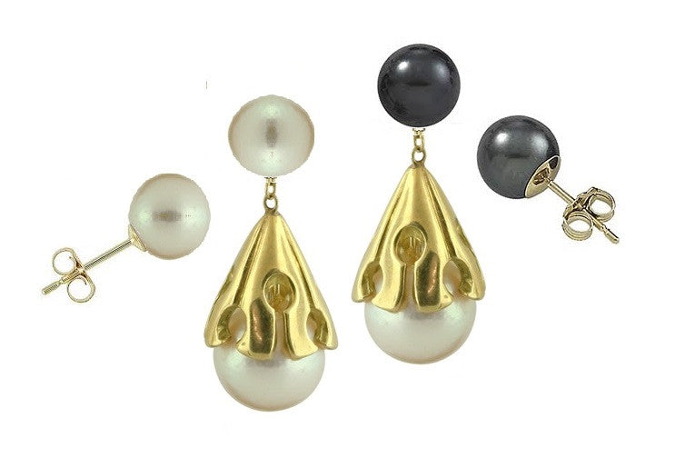 Akoya pearl drop earring- 14K Gold
