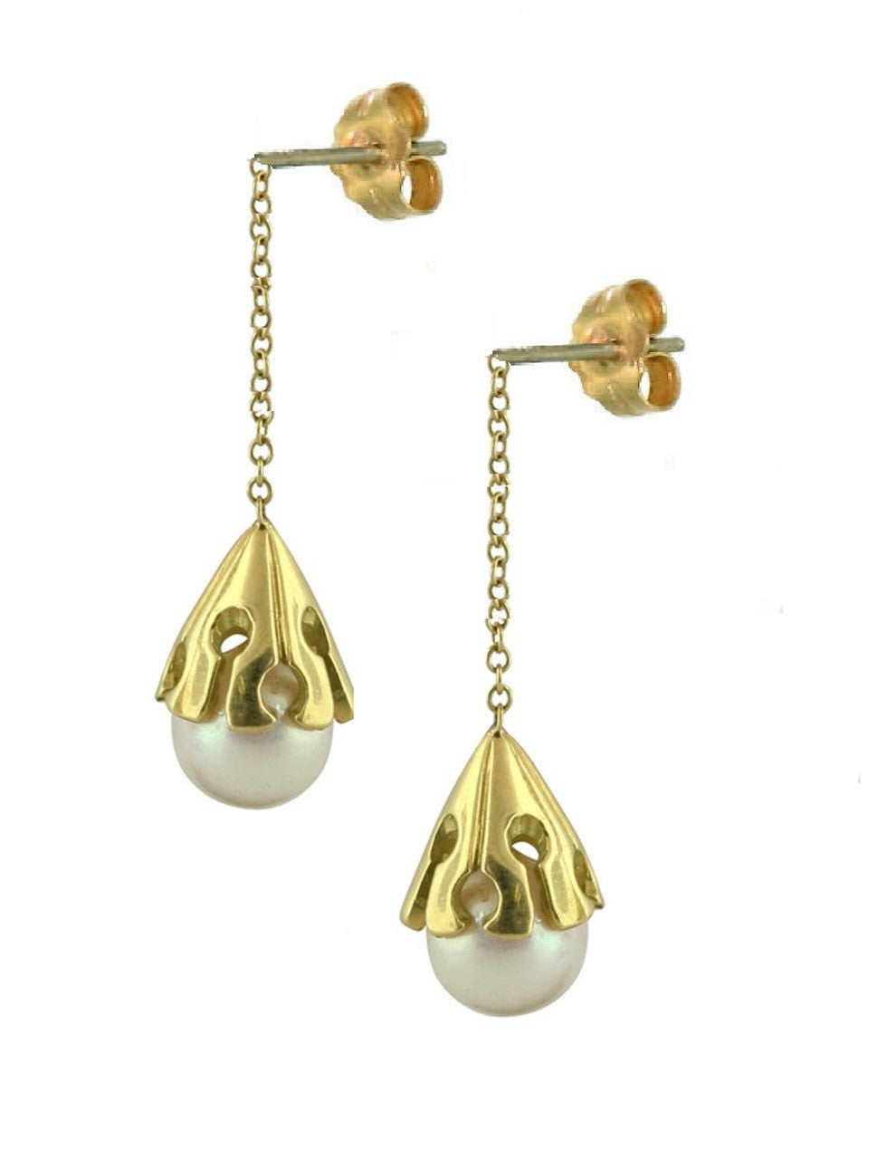 Akoya pearl drop earring- 14K Gold