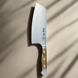 ALPHA OLIVE | Chai Dao Chinese Chef Knife 6 1/2" Blade | Forged Steel/Olive Wood Handle-1