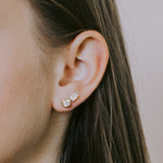 Bezel Set Round Cut Diamond Studs 1 TCW - 14k Solid Gold-2