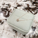 Bezel Set Round Diamond Necklace 0.5 Carats - 14k Solid Gold