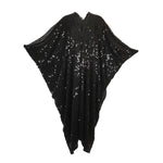Black Sequin Caftan Kaftan Dress