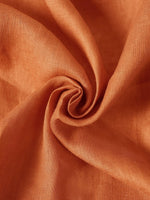 100% Linen Dropped Collar Long-Sleeve Top TRISTAN