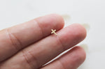 Cross Studs in 14k Gold