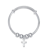 Newborn Baby 925 Sterling Silver Cross Baby Bangle XFB8150