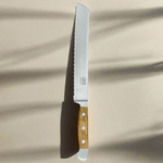 ALPHA OLIVE | Bread Knife 8" Blade | Hand Forged / Olive wood handle-1