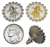 Fleur De Lis Tuxedo Shirt Studs: Diamonds in Sterling Silver-11