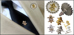 Fleur De Lis Tuxedo Shirt Studs: Diamonds in Sterling Silver-6
