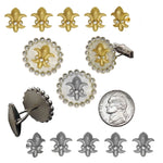 Fleur De Lis Tuxedo Shirt Studs: Diamonds in Sterling Silver-2
