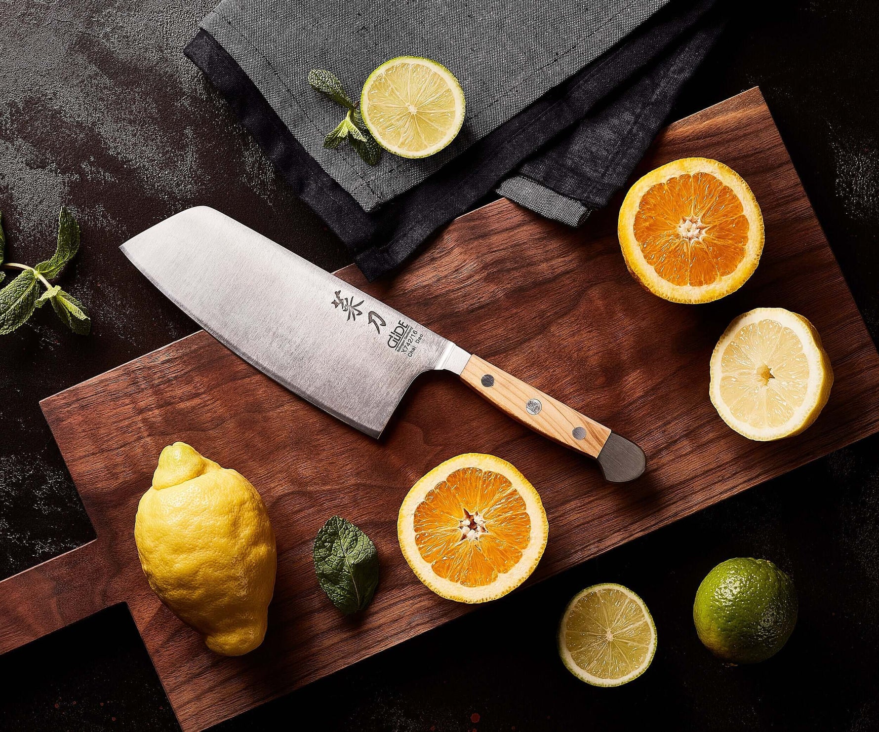 ALPHA OLIVE | Chai Dao Chinese Chef Knife 6 1/2" Blade | Forged Steel/Olive Wood Handle-4