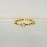 Marquis Cut Twisted Band 14K Solid Gold Everyday Fashion Diamond Ring-1