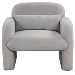 Modern Accent Chair with Waist Pillow and Armrests for Living Room Bedroom-Beige