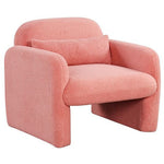 Modern Accent Chair with Waist Pillow and Armrests for Living Room Bedroom-Beige
