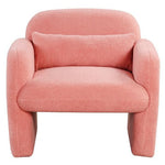 Modern Accent Chair with Waist Pillow and Armrests for Living Room Bedroom-Beige