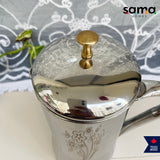 Stainless Steel Jug with Tea Cup Set of 6 Combo | Double wall Tea Cup Set | Premium Serveware | strong Capacity strong