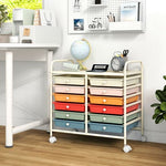 12 Drawers Rolling Storage Cart for Home and Office-Transparent