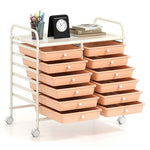 12 Drawers Rolling Storage Cart for Home and Office-Transparent