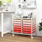 12 Drawers Rolling Storage Cart for Home and Office-Transparent