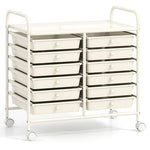 12 Drawers Rolling Storage Cart for Home and Office-Transparent